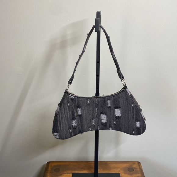 EUC H&M Distressed Denim Shoulder Bag - Picture 2 of 5